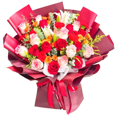 大连22朵玫瑰百合,追求真爱幸福